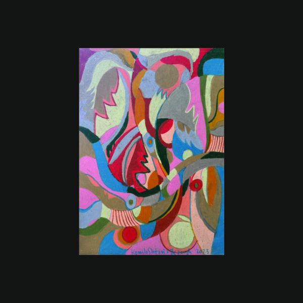 047 poa Parrots 50 x 35 2023 backg