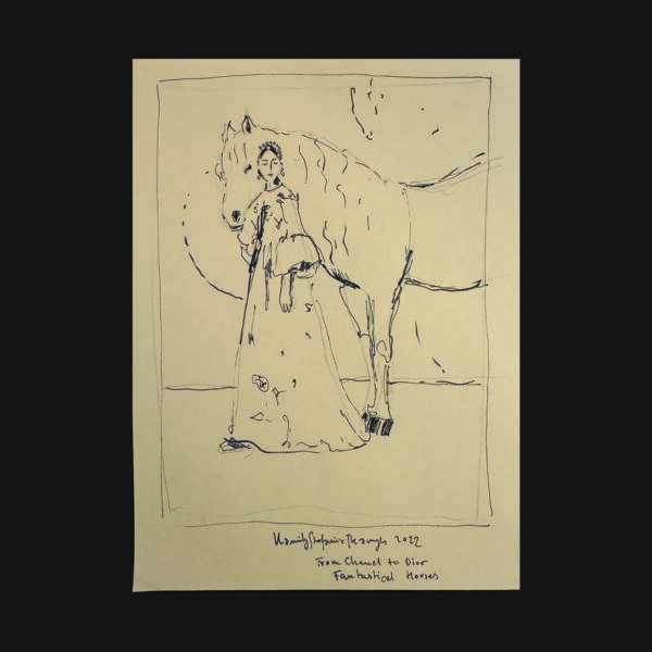 302 pi From Chanel to Dior. Fantastical horses 2022 20 x 30 backg