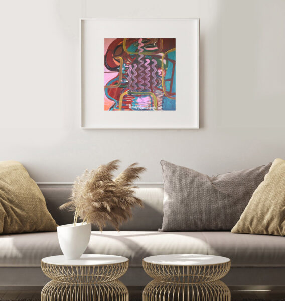 mock up poster frame in modern interior background, living room,