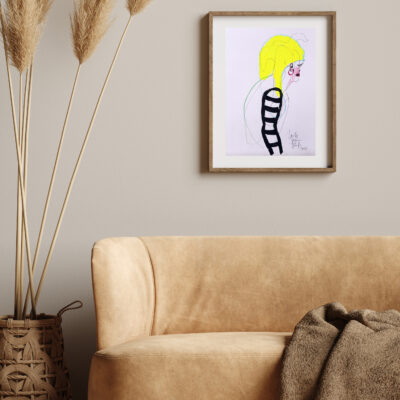 Mock up frame in home interior background, beige room with minim